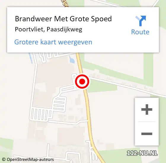 Locatie op kaart van de 112 melding: Brandweer Met Grote Spoed Naar Poortvliet, Paasdijkweg op 17 augustus 2019 15:04