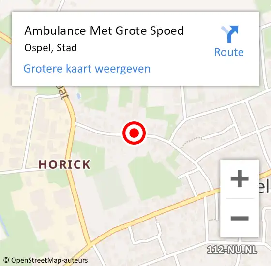 Locatie op kaart van de 112 melding: Ambulance Met Grote Spoed Naar Ospel, Stad op 17 augustus 2019 19:05