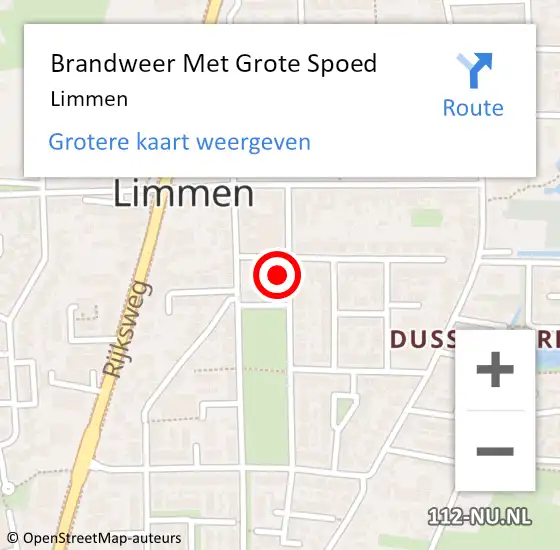 Locatie op kaart van de 112 melding: Brandweer Met Grote Spoed Naar Limmen op 17 augustus 2019 19:31