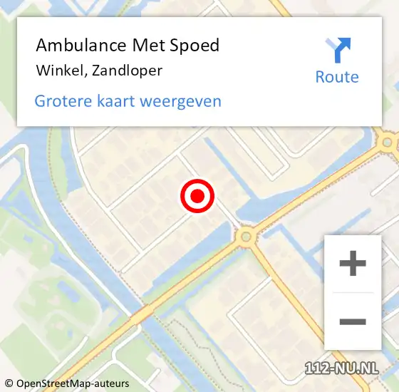 Locatie op kaart van de 112 melding: Ambulance Met Spoed Naar Winkel, Zandloper op 10 april 2014 21:59