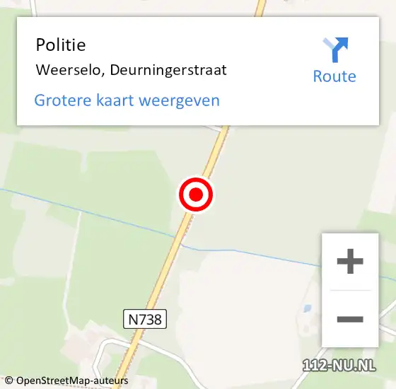 Locatie op kaart van de 112 melding: Politie Weerselo, Deurningerstraat op 17 augustus 2019 20:49