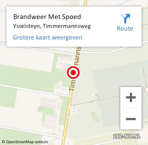 Locatie op kaart van de 112 melding: Brandweer Met Spoed Naar Ysselsteyn, Timmermannsweg op 17 augustus 2019 23:21