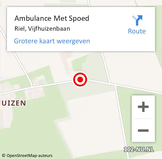 Locatie op kaart van de 112 melding: Ambulance Met Spoed Naar Riel, Vijfhuizenbaan op 18 augustus 2019 00:19