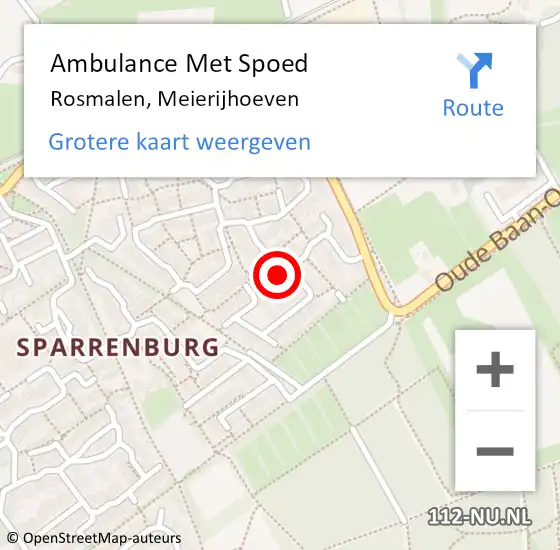 Locatie op kaart van de 112 melding: Ambulance Met Spoed Naar Rosmalen, Meierijhoeven op 18 augustus 2019 00:19