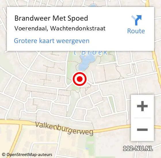 Locatie op kaart van de 112 melding: Brandweer Met Spoed Naar Voerendaal, Wachtendonkstraat op 18 augustus 2019 01:18