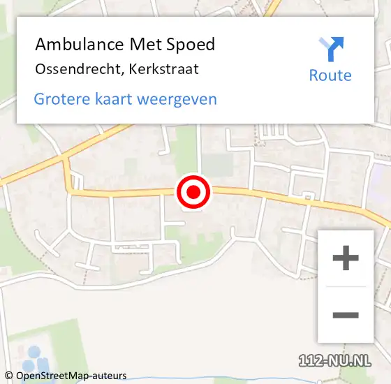Locatie op kaart van de 112 melding: Ambulance Met Spoed Naar Ossendrecht, Kerkstraat op 18 augustus 2019 04:05