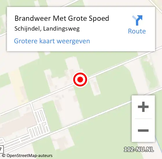 Locatie op kaart van de 112 melding: Brandweer Met Grote Spoed Naar Schijndel, Landingsweg op 18 augustus 2019 07:06