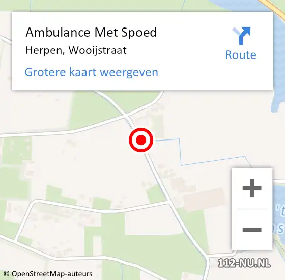 Locatie op kaart van de 112 melding: Ambulance Met Spoed Naar Herpen, Wooijstraat op 18 augustus 2019 10:22