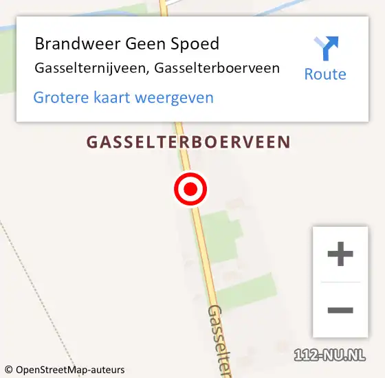 Locatie op kaart van de 112 melding: Brandweer Geen Spoed Naar Gasselternijveen, Gasselterboerveen op 18 augustus 2019 14:13