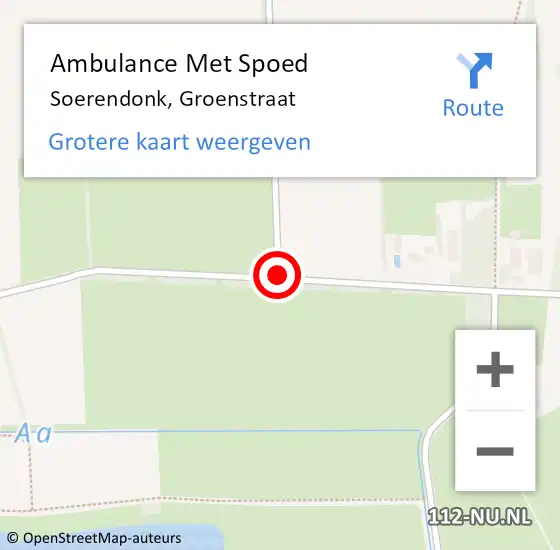 Locatie op kaart van de 112 melding: Ambulance Met Spoed Naar Soerendonk, Groenstraat op 18 augustus 2019 14:18