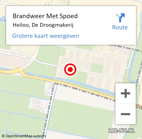 Locatie op kaart van de 112 melding: Brandweer Met Spoed Naar Heiloo, De Droogmakerij op 18 augustus 2019 18:14