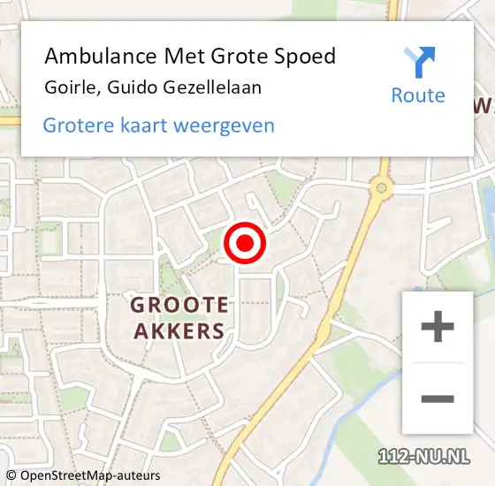 Locatie op kaart van de 112 melding: Ambulance Met Grote Spoed Naar Goirle, Guido Gezellelaan op 18 augustus 2019 19:03