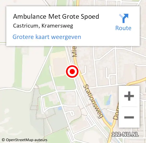 Locatie op kaart van de 112 melding: Ambulance Met Grote Spoed Naar Castricum, Kramersweg op 18 augustus 2019 20:45