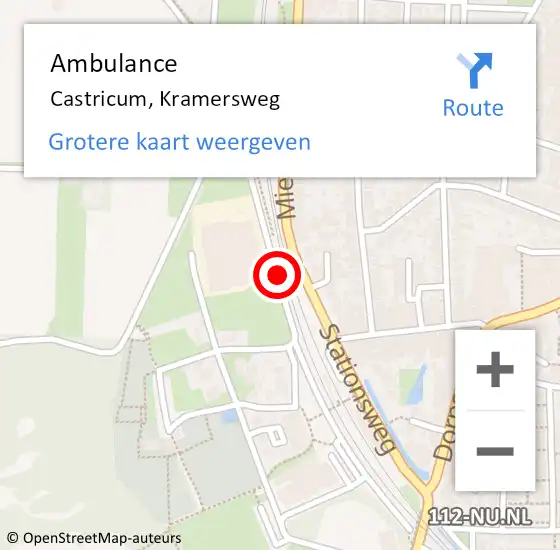 Locatie op kaart van de 112 melding: Ambulance Castricum, Kramersweg op 18 augustus 2019 20:51