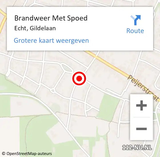 Locatie op kaart van de 112 melding: Brandweer Met Spoed Naar Echt, Gildelaan op 19 augustus 2019 02:47