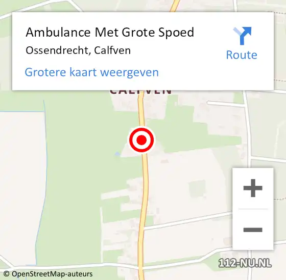 Locatie op kaart van de 112 melding: Ambulance Met Grote Spoed Naar Ossendrecht, Calfven op 19 augustus 2019 02:59