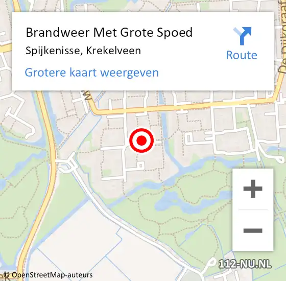 Locatie op kaart van de 112 melding: Brandweer Met Grote Spoed Naar Spijkenisse, Krekelveen op 19 augustus 2019 04:22
