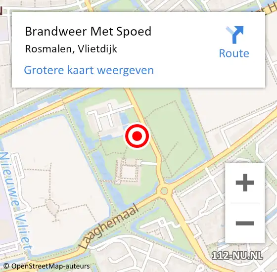 Locatie op kaart van de 112 melding: Brandweer Met Spoed Naar Rosmalen, Vlietdijk op 19 augustus 2019 07:51