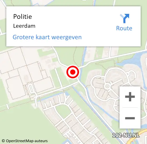 Locatie op kaart van de 112 melding: Politie Leerdam op 19 augustus 2019 10:40