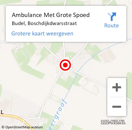 Locatie op kaart van de 112 melding: Ambulance Met Grote Spoed Naar Budel, Boschdijkdwarsstraat op 19 augustus 2019 12:43