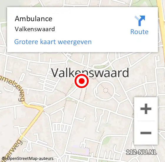 Locatie op kaart van de 112 melding: Ambulance Valkenswaard op 19 augustus 2019 13:35