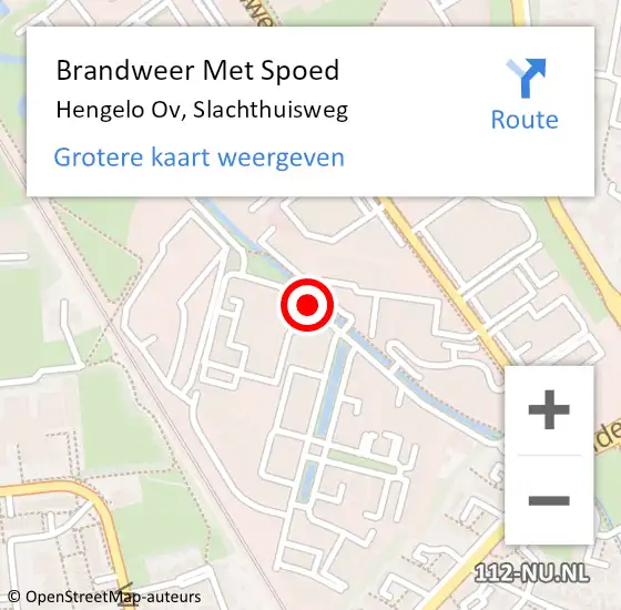 Locatie op kaart van de 112 melding: Brandweer Met Spoed Naar Hengelo Ov, Slachthuisweg op 19 augustus 2019 13:51