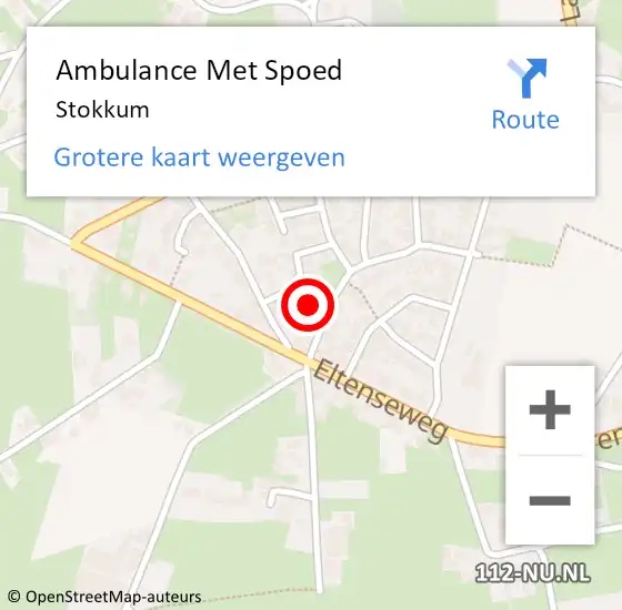 Locatie op kaart van de 112 melding: Ambulance Met Spoed Naar Stokkum op 19 augustus 2019 14:15
