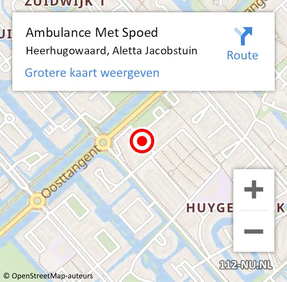 Locatie op kaart van de 112 melding: Ambulance Met Spoed Naar Heerhugowaard, Aletta Jacobstuin op 19 augustus 2019 16:49