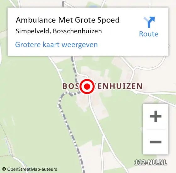 Locatie op kaart van de 112 melding: Ambulance Met Grote Spoed Naar Simpelveld, Bosschenhuizen op 11 april 2014 07:17