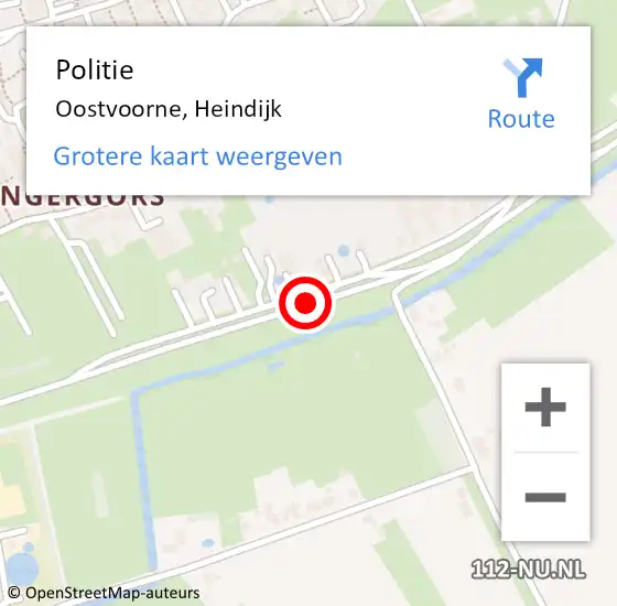 Locatie op kaart van de 112 melding: Politie Oostvoorne, Heindijk op 19 augustus 2019 19:39