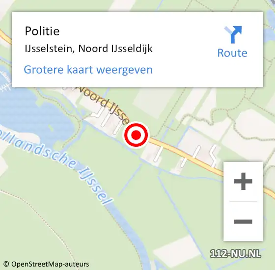 Locatie op kaart van de 112 melding: Politie IJsselstein, Noord IJsseldijk op 19 augustus 2019 21:59