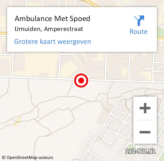 Locatie op kaart van de 112 melding: Ambulance Met Spoed Naar IJmuiden, Amperestraat op 19 augustus 2019 22:14