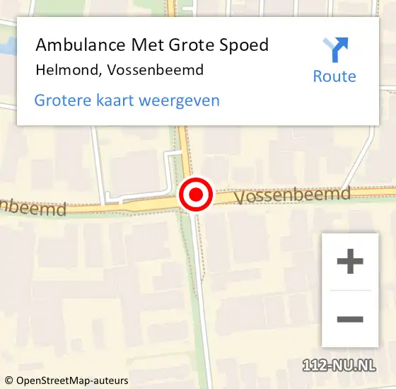Locatie op kaart van de 112 melding: Ambulance Met Grote Spoed Naar Helmond, Vossenbeemd op 19 augustus 2019 23:17