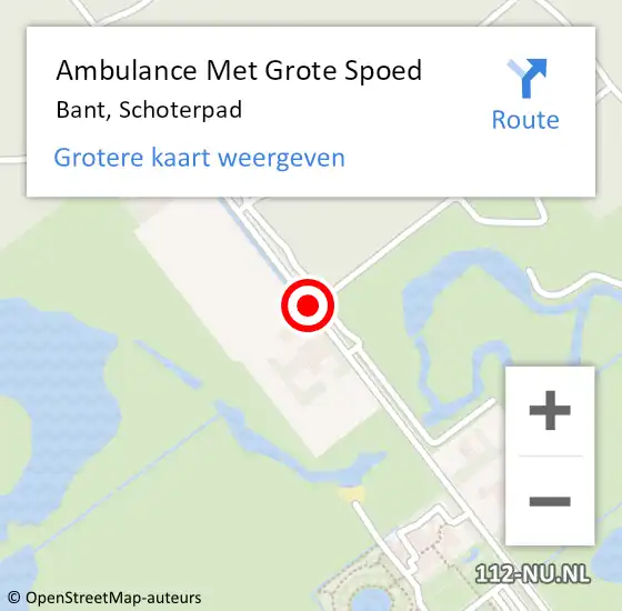 Locatie op kaart van de 112 melding: Ambulance Met Grote Spoed Naar Bant, Schoterpad op 20 augustus 2019 00:08