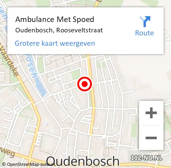 Locatie op kaart van de 112 melding: Ambulance Met Spoed Naar Oudenbosch, Rooseveltstraat op 20 augustus 2019 00:40