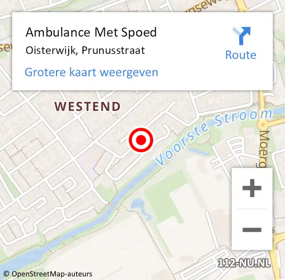 Locatie op kaart van de 112 melding: Ambulance Met Spoed Naar Oisterwijk, Prunusstraat op 20 augustus 2019 05:50