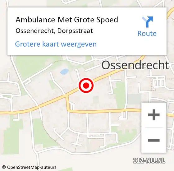 Locatie op kaart van de 112 melding: Ambulance Met Grote Spoed Naar Ossendrecht, Dorpsstraat op 20 augustus 2019 06:28