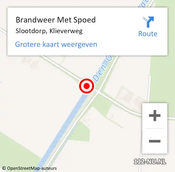 Locatie op kaart van de 112 melding: Brandweer Met Spoed Naar Slootdorp, Klieverweg op 20 augustus 2019 07:32