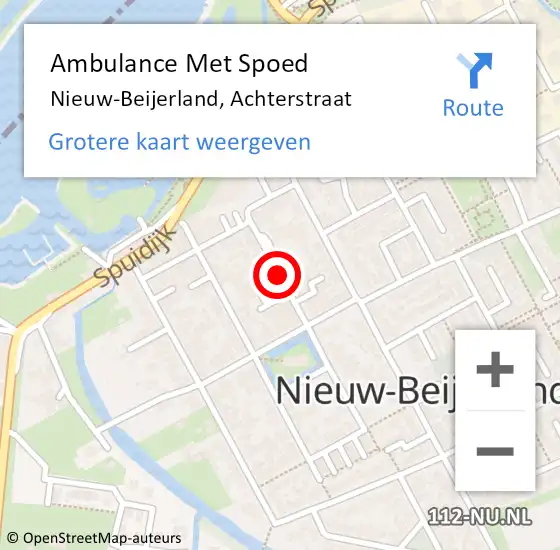 Locatie op kaart van de 112 melding: Ambulance Met Spoed Naar Nieuw-Beijerland, Achterstraat op 20 augustus 2019 10:21