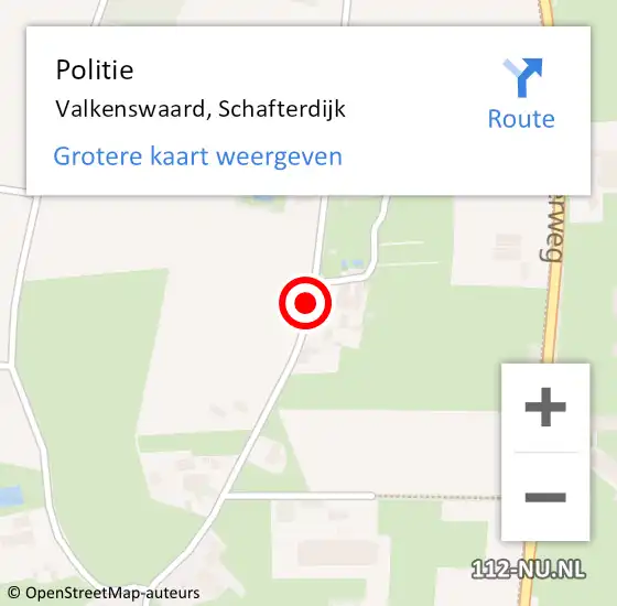 Locatie op kaart van de 112 melding: Politie Valkenswaard, Schafterdijk op 20 augustus 2019 13:17