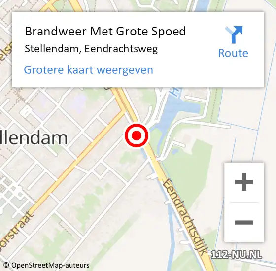 Locatie op kaart van de 112 melding: Brandweer Met Grote Spoed Naar Stellendam, Eendrachtsweg op 20 augustus 2019 16:24