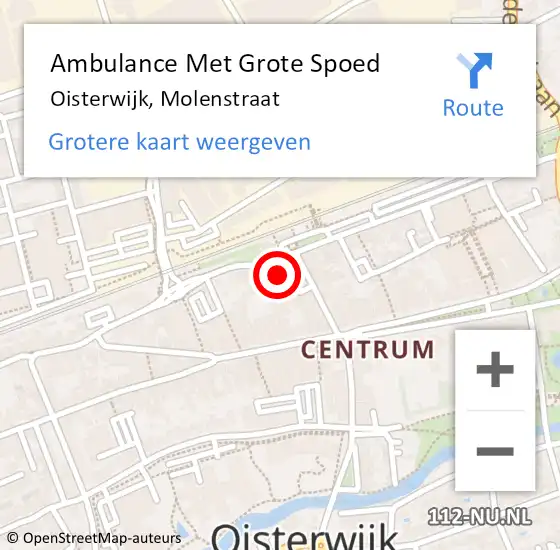 Locatie op kaart van de 112 melding: Ambulance Met Grote Spoed Naar Oisterwijk, Molenstraat op 20 augustus 2019 17:01