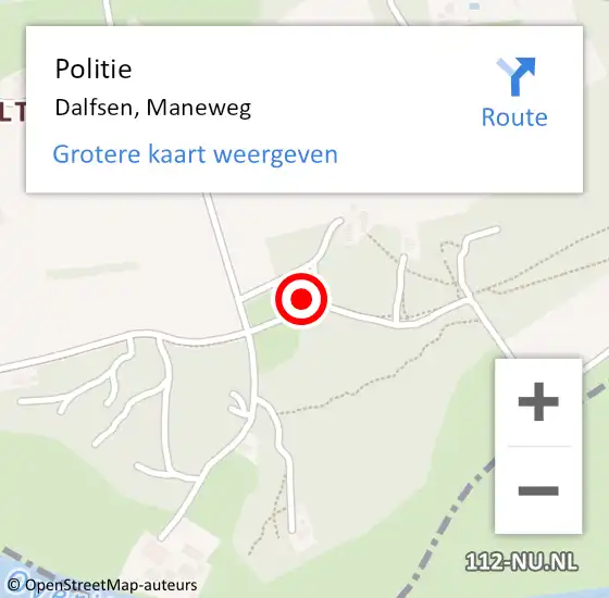 Locatie op kaart van de 112 melding: Politie Dalfsen, Maneweg op 20 augustus 2019 17:16