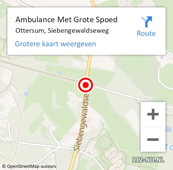 Locatie op kaart van de 112 melding: Ambulance Met Grote Spoed Naar Ottersum, Siebengewaldseweg op 20 augustus 2019 18:54