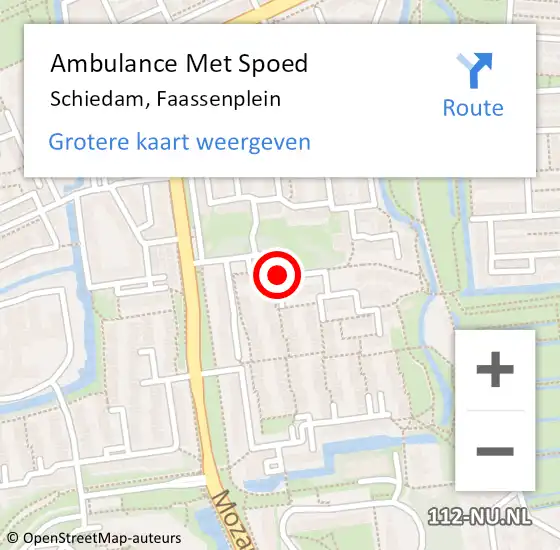 Locatie op kaart van de 112 melding: Ambulance Met Spoed Naar Schiedam, Faassenplein op 20 augustus 2019 19:34