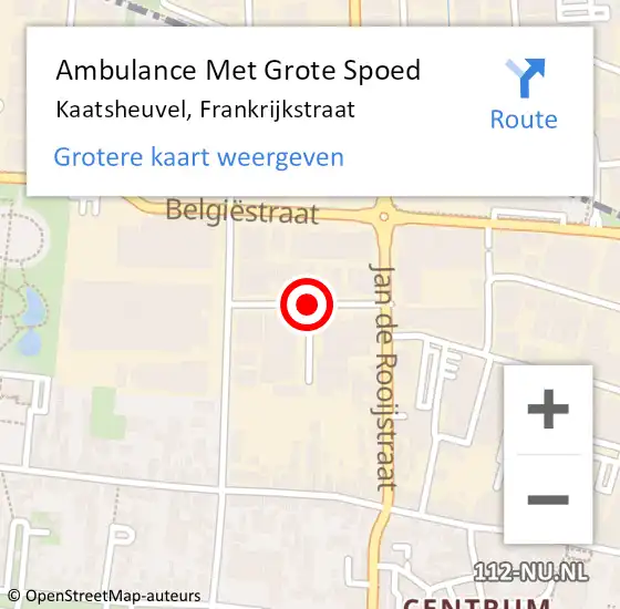 Locatie op kaart van de 112 melding: Ambulance Met Grote Spoed Naar Kaatsheuvel, Frankrijkstraat op 20 augustus 2019 21:07