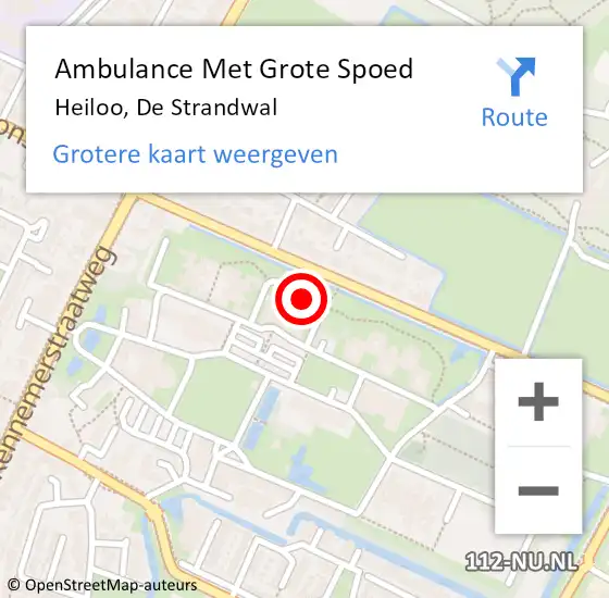 Locatie op kaart van de 112 melding: Ambulance Met Grote Spoed Naar Heiloo, De Strandwal op 21 augustus 2019 03:02