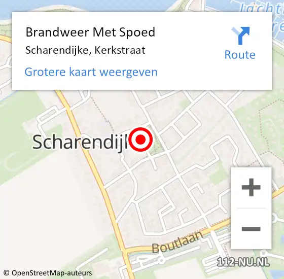 Locatie op kaart van de 112 melding: Brandweer Met Spoed Naar Scharendijke, Kerkstraat op 21 augustus 2019 03:07