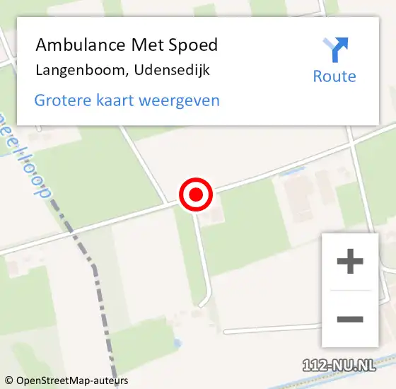 Locatie op kaart van de 112 melding: Ambulance Met Spoed Naar Langenboom, Udensedijk op 21 augustus 2019 10:16