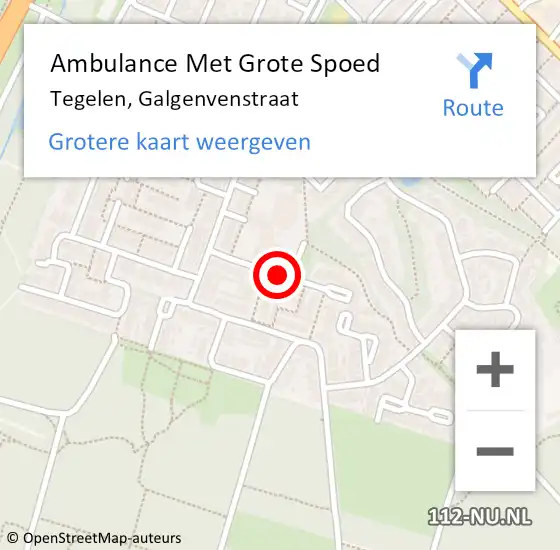 Locatie op kaart van de 112 melding: Ambulance Met Grote Spoed Naar Tegelen, Galgenvenstraat op 21 augustus 2019 12:55